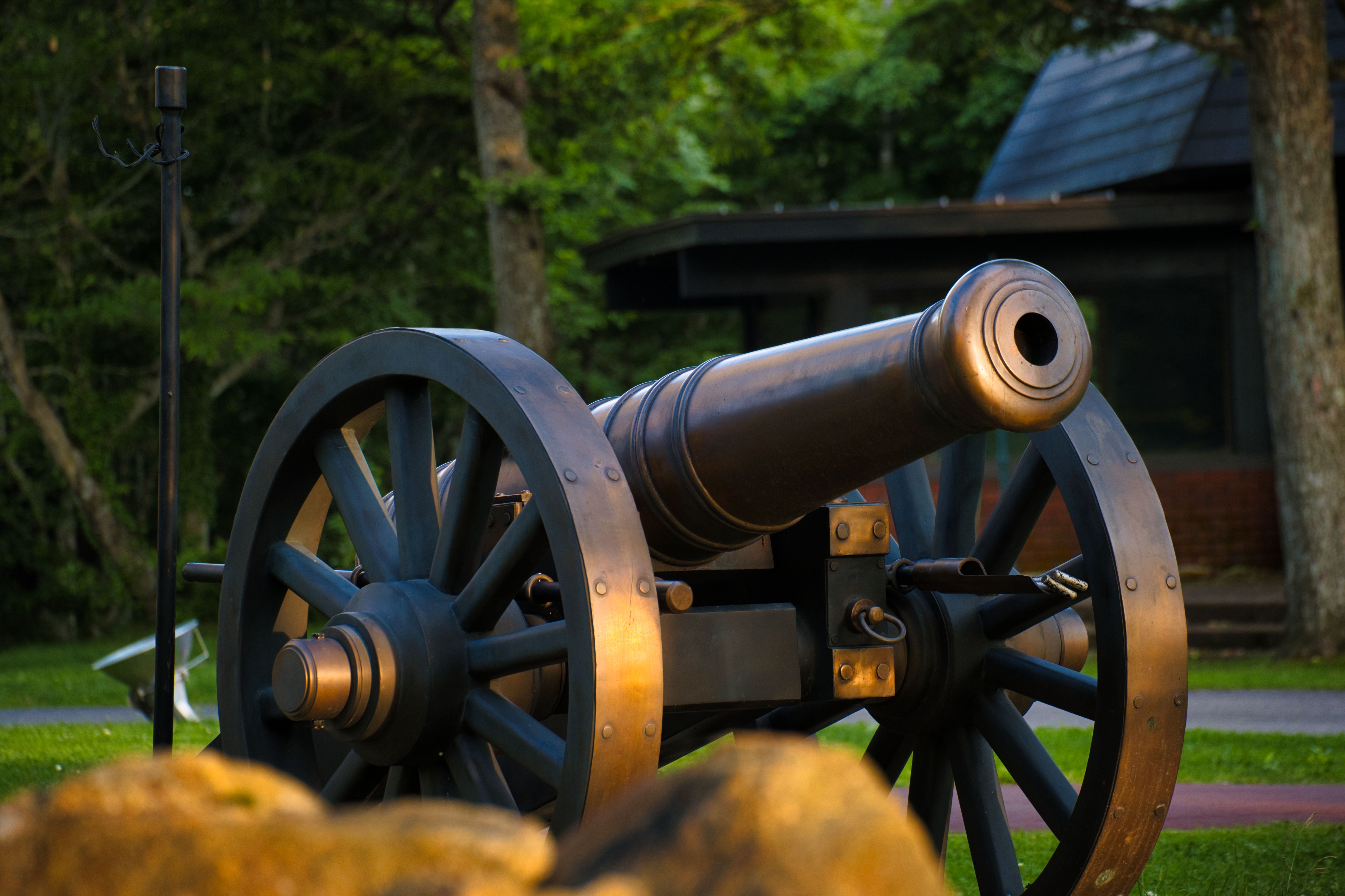 Revolutionary-war-era cannon in the park